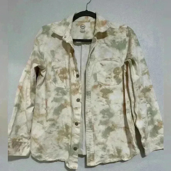 Youth Denim Jacket Wonder Nation Double Pockets Multi Colored Hip Length sz XL - Picture 1 of 4